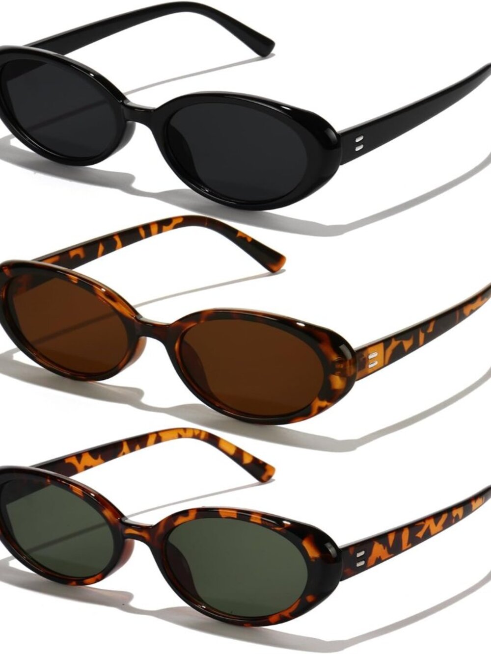 Lightweight 90s Style Oval Sunglasses - Full UV Protection - 3 Stylish Colors